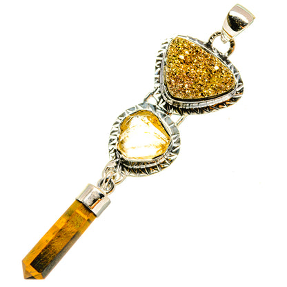 Spectro Pyrite Druzy Pendants handcrafted by Ana Silver Co - PD6051