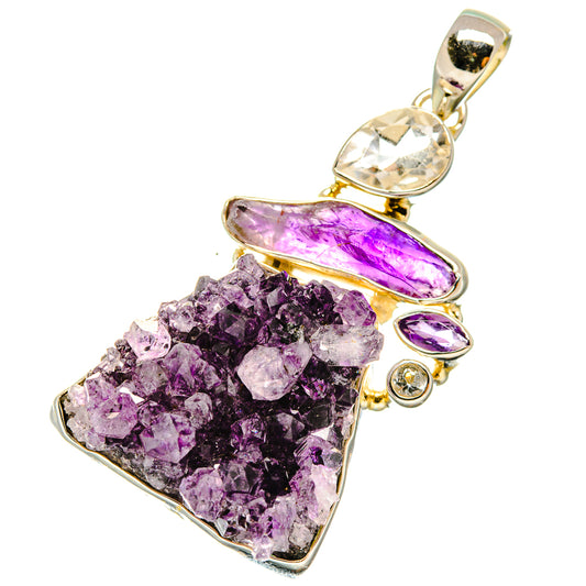 Amethyst Crystal Pendants handcrafted by Ana Silver Co - PD6081
