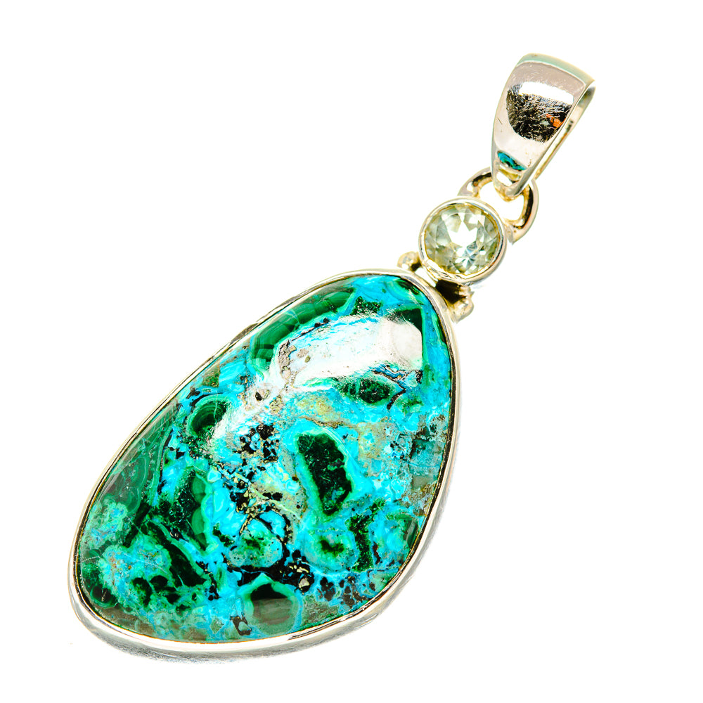 Malachite In Chrysocolla Pendants handcrafted by Ana Silver Co - PD6104