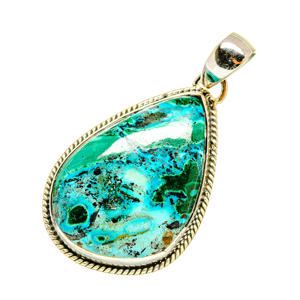 Malachite In Chrysocolla Pendants handcrafted by Ana Silver Co - PD6105