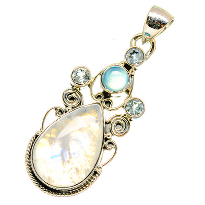 Rainbow Moonstone Pendants handcrafted by Ana Silver Co - PD6128