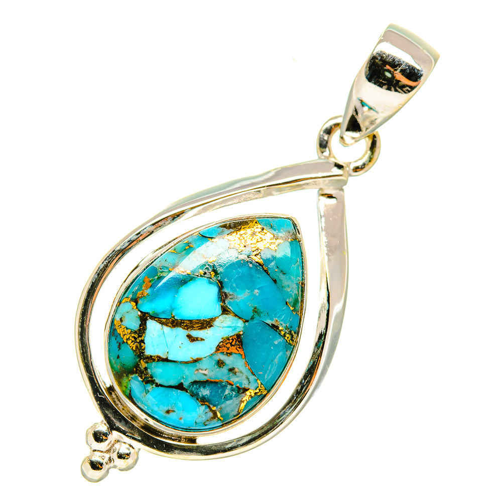 Blue Copper Composite Turquoise Pendants handcrafted by Ana Silver Co - PD6140