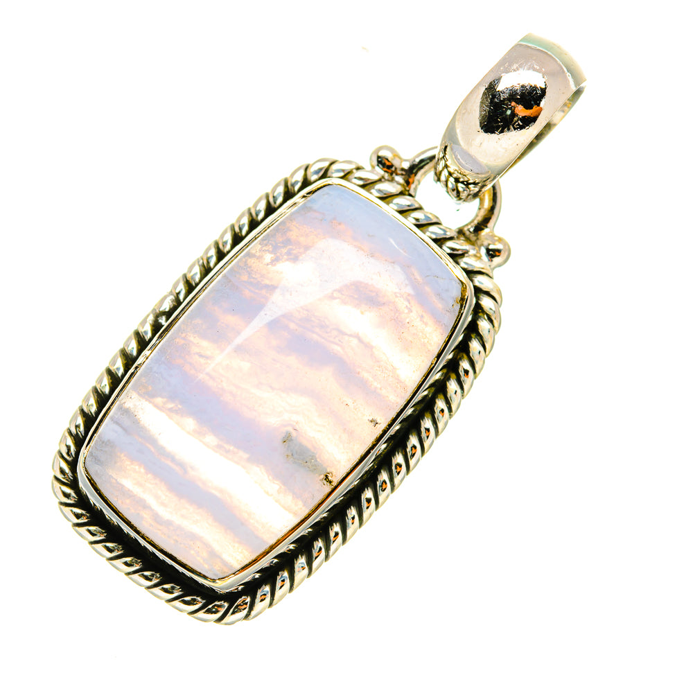 Blue Lace Agate Pendants handcrafted by Ana Silver Co - PD6150