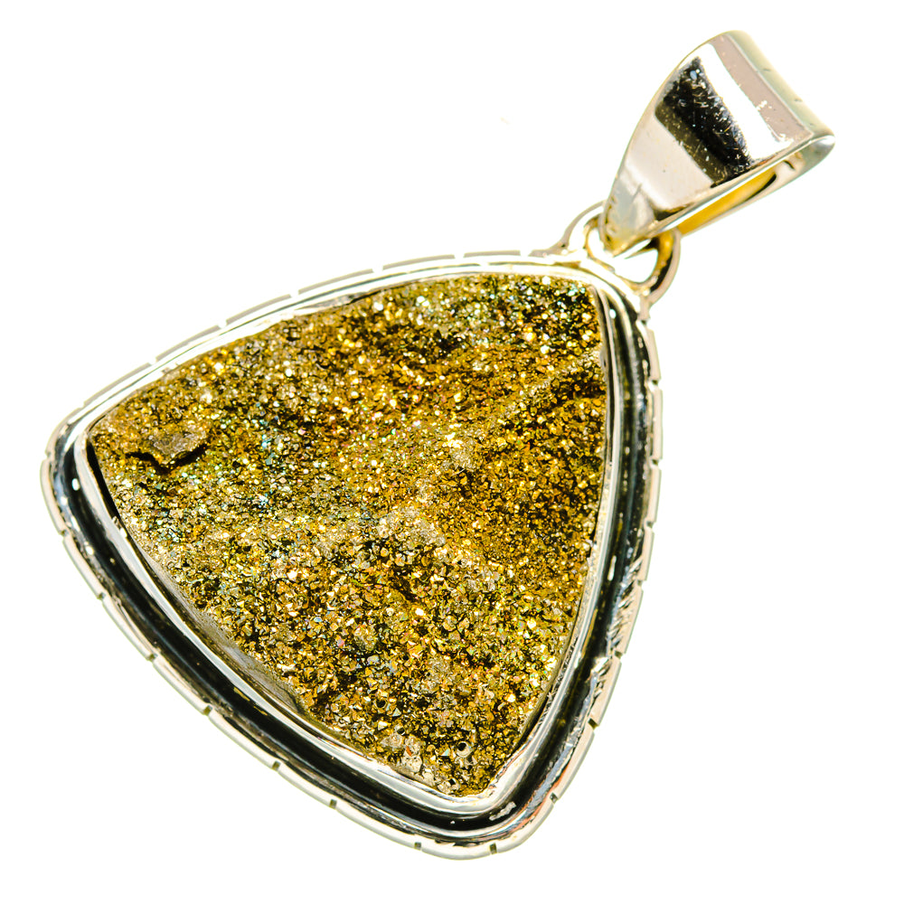 Spectro Pyrite Druzy Pendants handcrafted by Ana Silver Co - PD6164