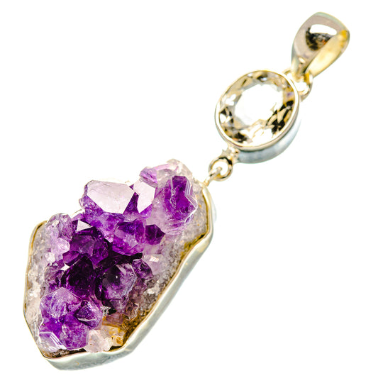 Amethyst Crystal Pendants handcrafted by Ana Silver Co - PD6201