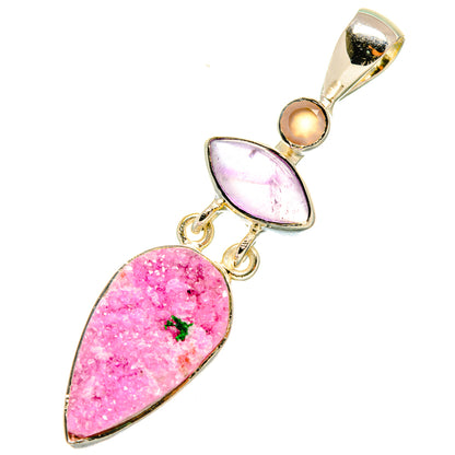 Cobalto Calcite Druzy Pendants handcrafted by Ana Silver Co - PD6210