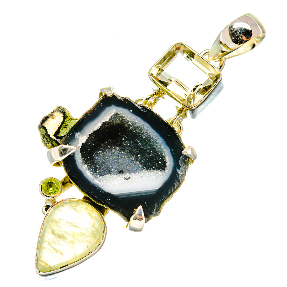 Coconut Geode Druzy Pendants handcrafted by Ana Silver Co - PD6235
