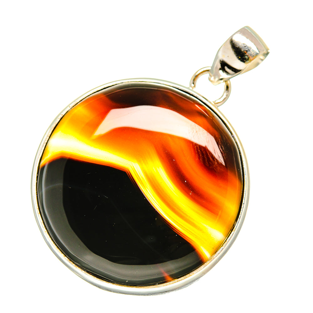 Black Botswana Agate Pendants handcrafted by Ana Silver Co - PD6276