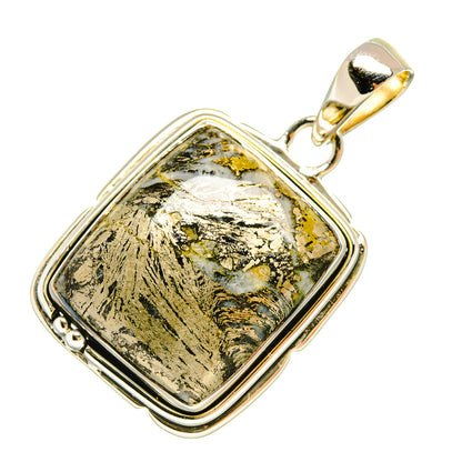 Pyrite Agate Pendants handcrafted by Ana Silver Co - PD6317