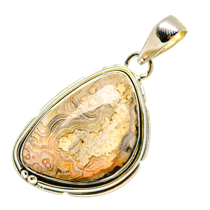 Laguna Lace Agate Pendants handcrafted by Ana Silver Co - PD6348