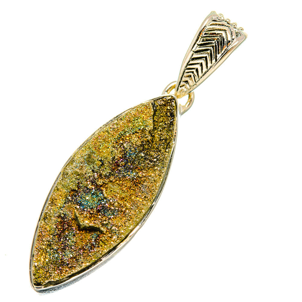 Spectro Pyrite Druzy Pendants handcrafted by Ana Silver Co - PD6360