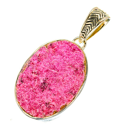 Cobalto Calcite Druzy Pendants handcrafted by Ana Silver Co - PD6395