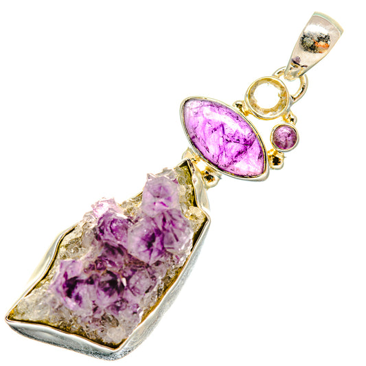 Amethyst Crystal Pendants handcrafted by Ana Silver Co - PD6411