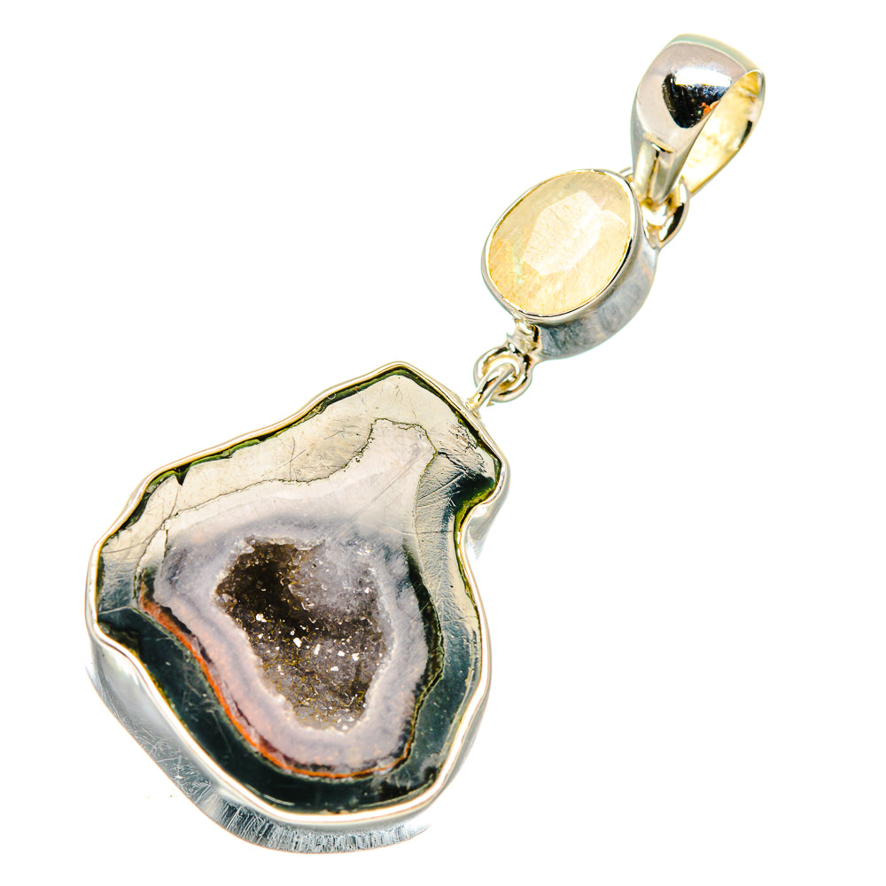 Coconut Geode Druzy Pendants handcrafted by Ana Silver Co - PD6415