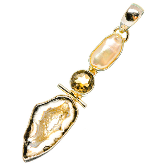 Coconut Geode Druzy Pendants handcrafted by Ana Silver Co - PD6429