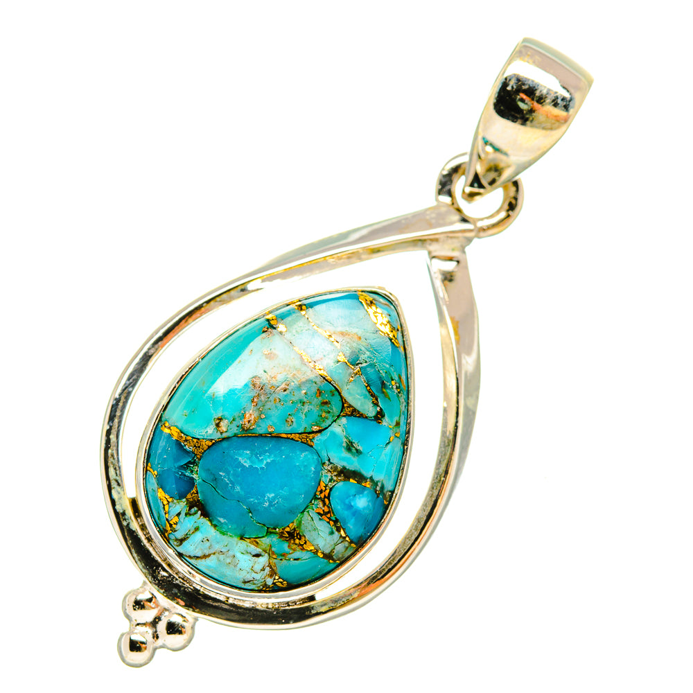 Blue Copper Composite Turquoise Pendants handcrafted by Ana Silver Co - PD6469