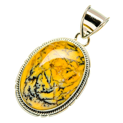 Yellow Dendrite Opal Pendants handcrafted by Ana Silver Co - PD6477