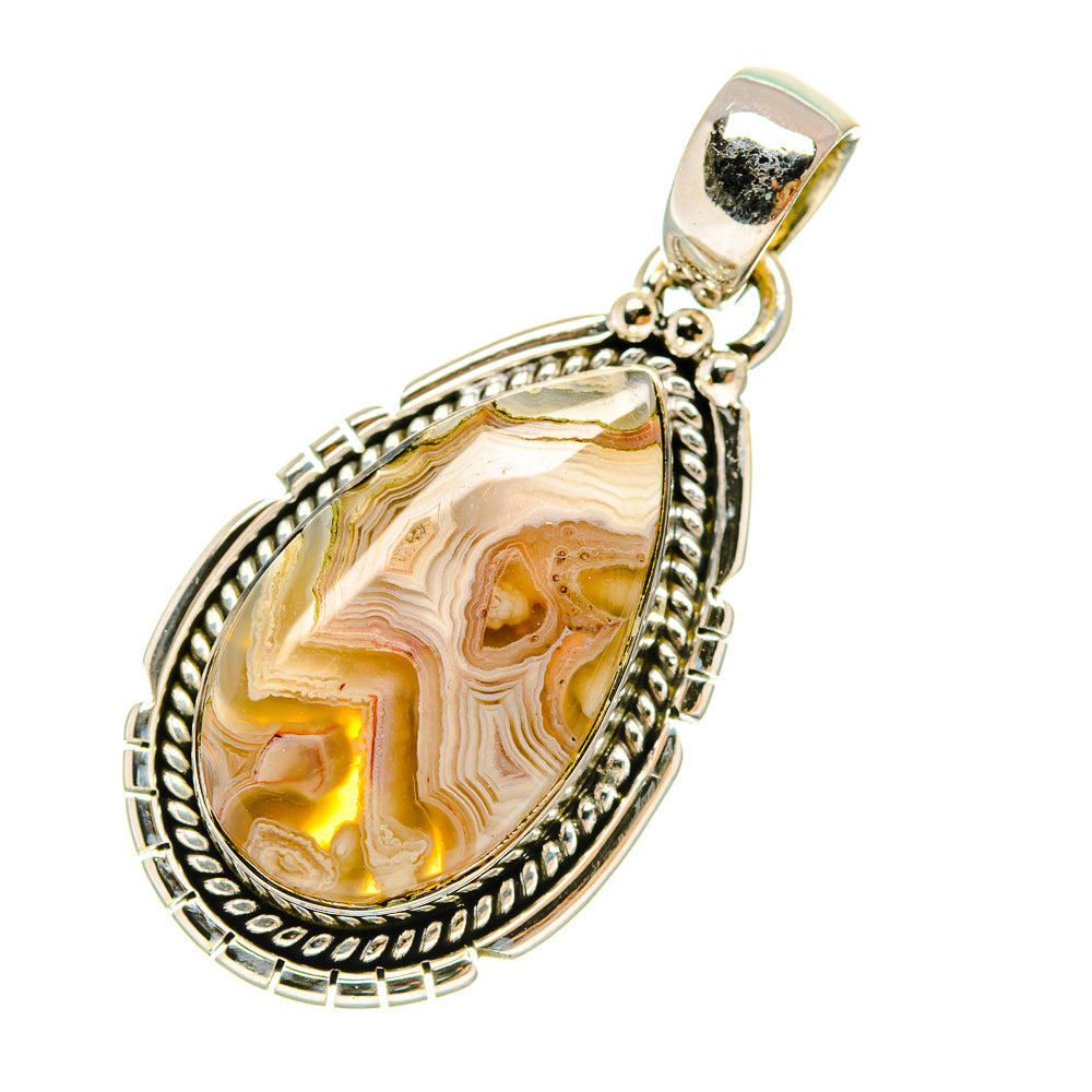 Laguna Lace Agate Pendants handcrafted by Ana Silver Co - PD6480
