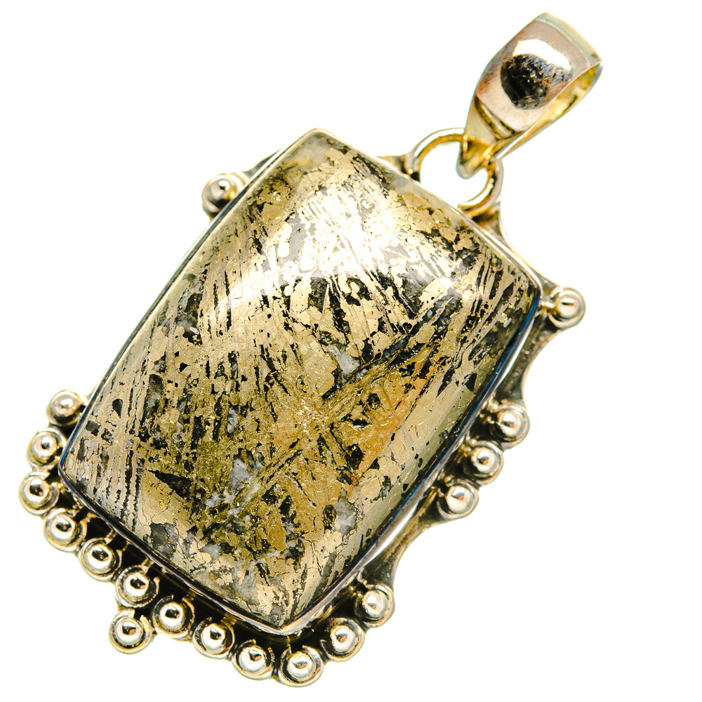 Pyrite Agate Pendants handcrafted by Ana Silver Co - PD6481