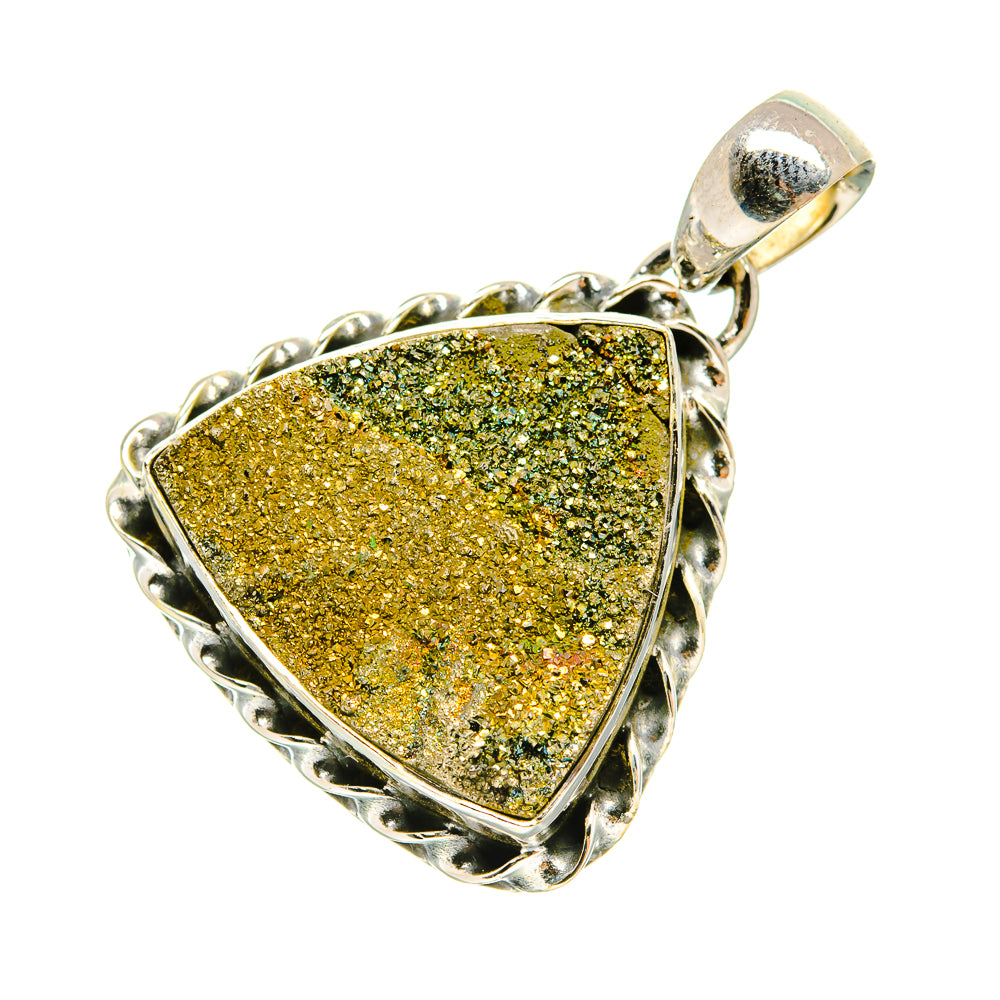 Spectro Pyrite Druzy Pendants handcrafted by Ana Silver Co - PD6483