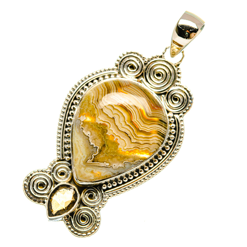 Laguna Lace Agate Pendants handcrafted by Ana Silver Co - PD6502