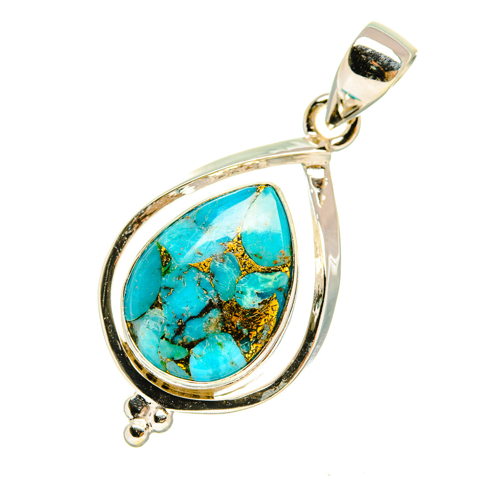 Blue Copper Composite Turquoise Pendants handcrafted by Ana Silver Co - PD6539