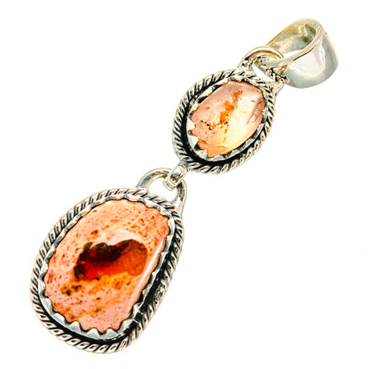 Mexican Fire Opal Pendants handcrafted by Ana Silver Co - PD6620
