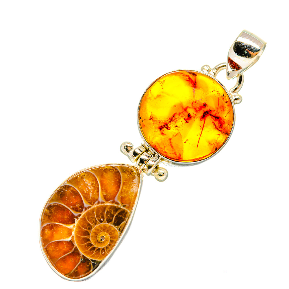 Ammonite Fossil Pendants handcrafted by Ana Silver Co - PD6630