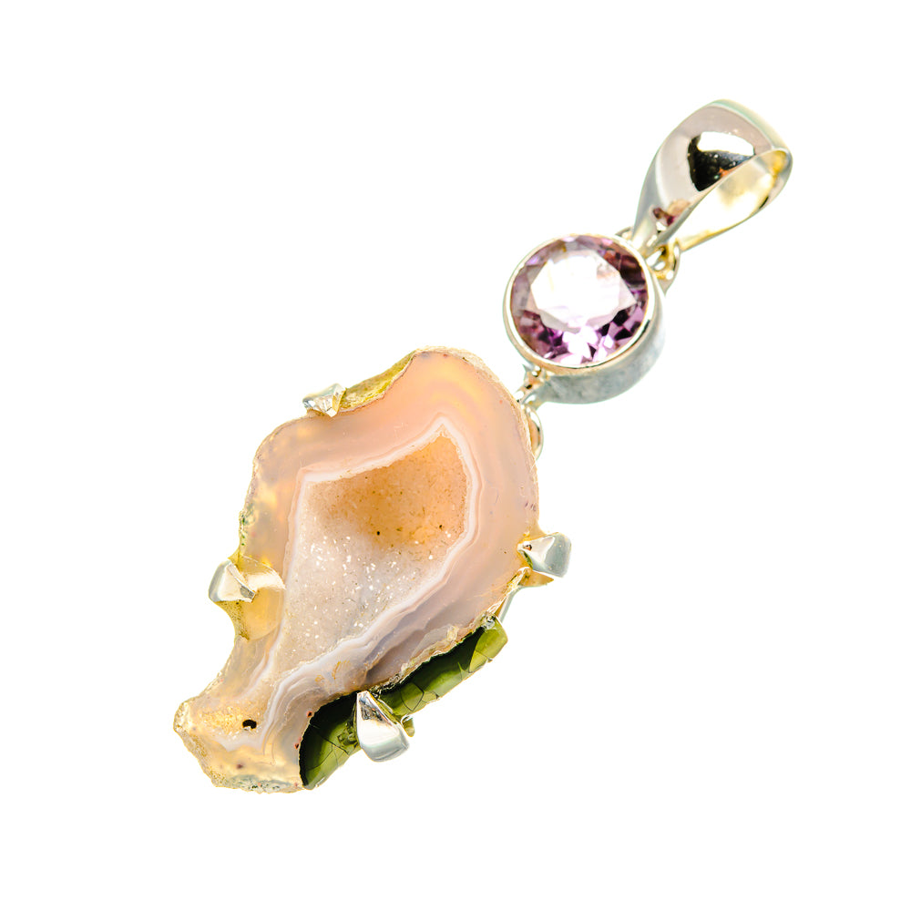 Coconut Geode Druzy Pendants handcrafted by Ana Silver Co - PD6705