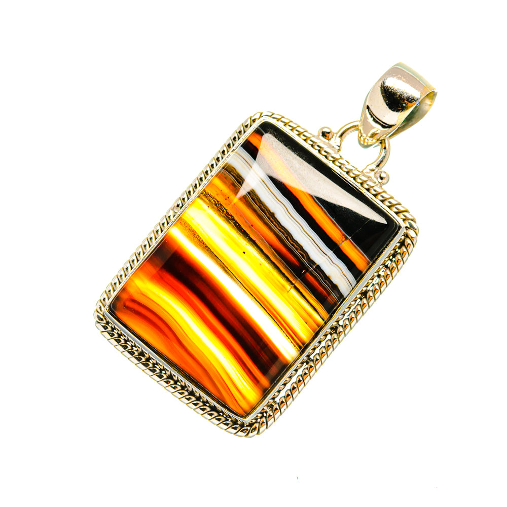 Black Botswana Agate Pendants handcrafted by Ana Silver Co - PD6713