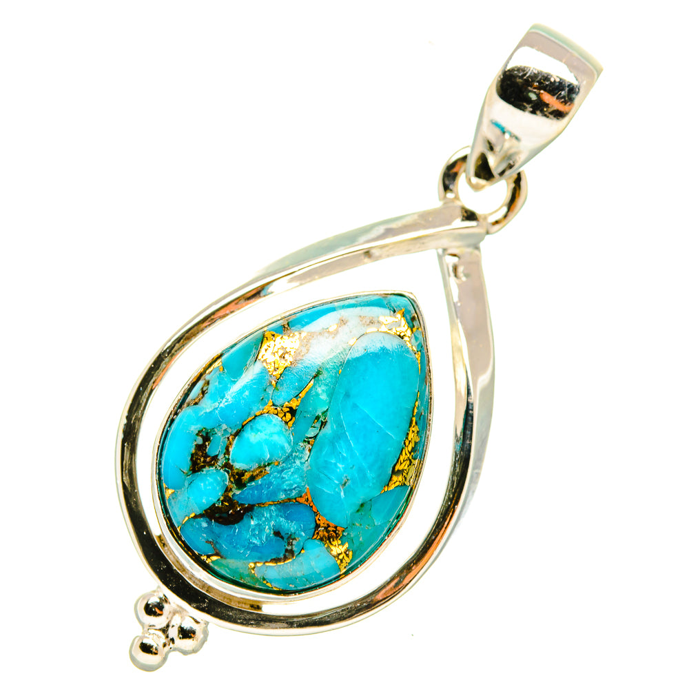 Blue Copper Composite Turquoise Pendants handcrafted by Ana Silver Co - PD6740