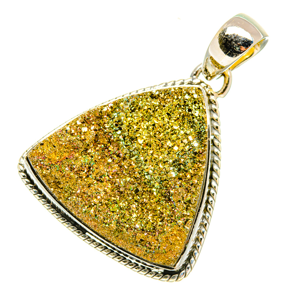 Spectro Pyrite Druzy Pendants handcrafted by Ana Silver Co - PD6746