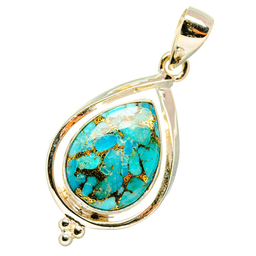 Blue Copper Composite Turquoise Pendants handcrafted by Ana Silver Co - PD6754