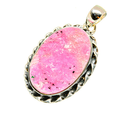 Cobalto Calcite Druzy Pendants handcrafted by Ana Silver Co - PD6758