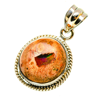 Mexican Fire Opal Pendants handcrafted by Ana Silver Co - PD6776