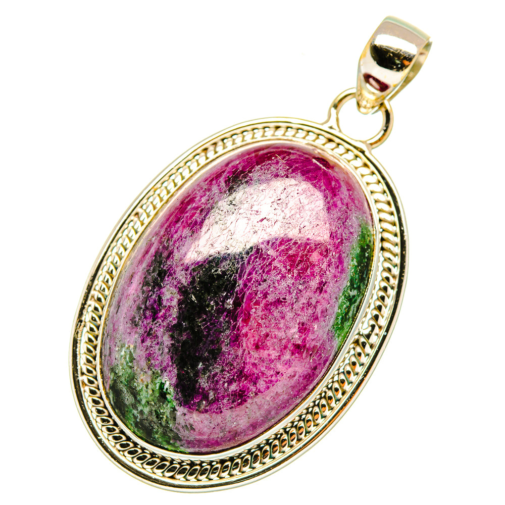 Ruby Zoisite Pendants handcrafted by Ana Silver Co - PD6799
