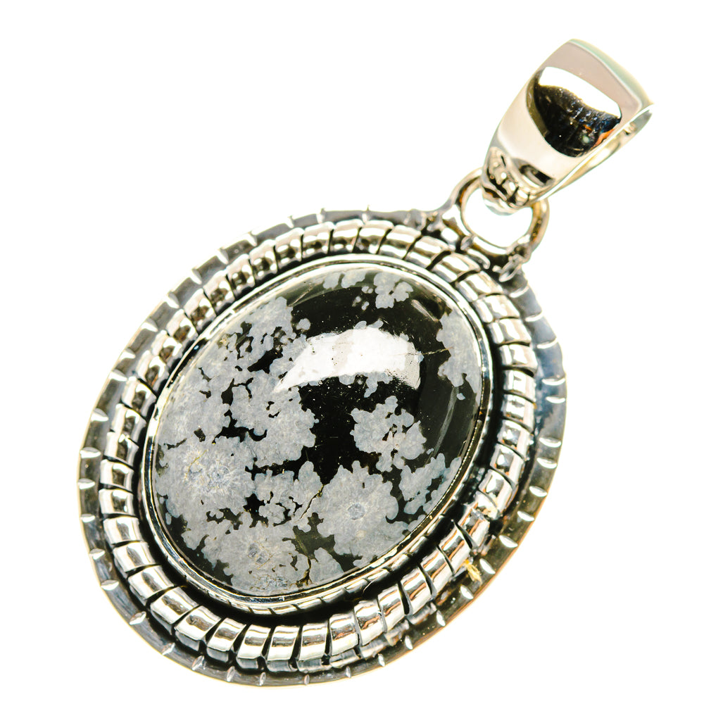 Snowflake Obsidian Pendants handcrafted by Ana Silver Co - PD6872