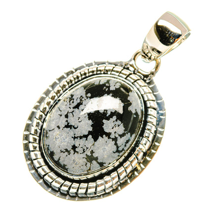 Snowflake Obsidian Pendants handcrafted by Ana Silver Co - PD6872