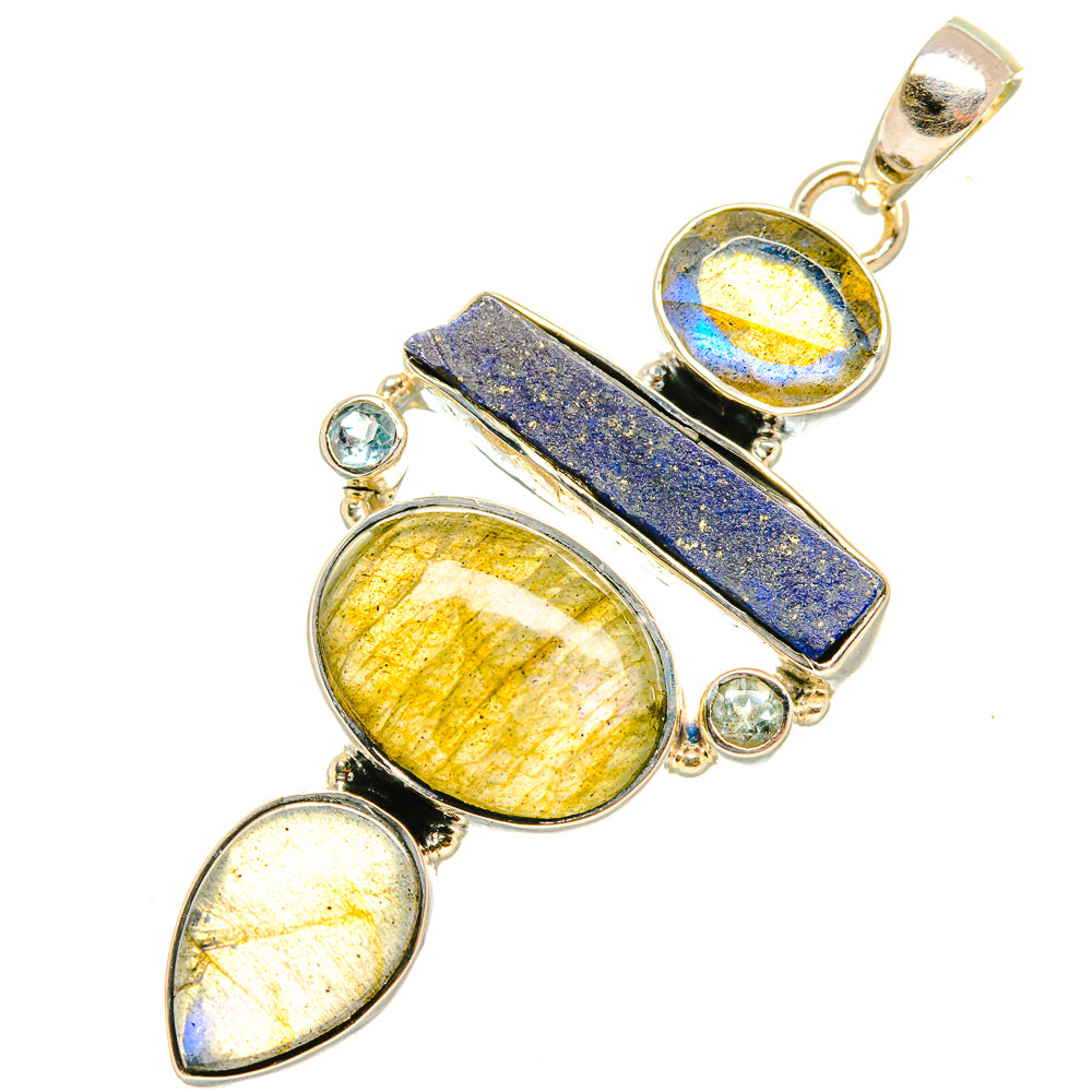 Labradorite, Lapis Lazuli, Blue Topaz Pendants handcrafted by Ana Silver Co - PD6888