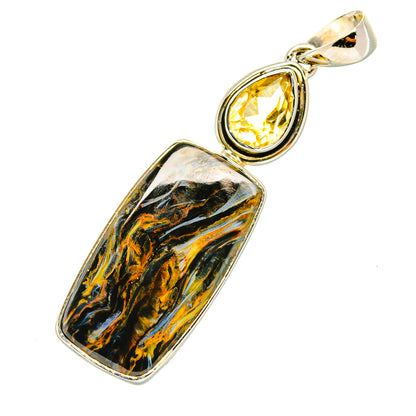 Pietersite, Citrine Pendants handcrafted by Ana Silver Co - PD6890