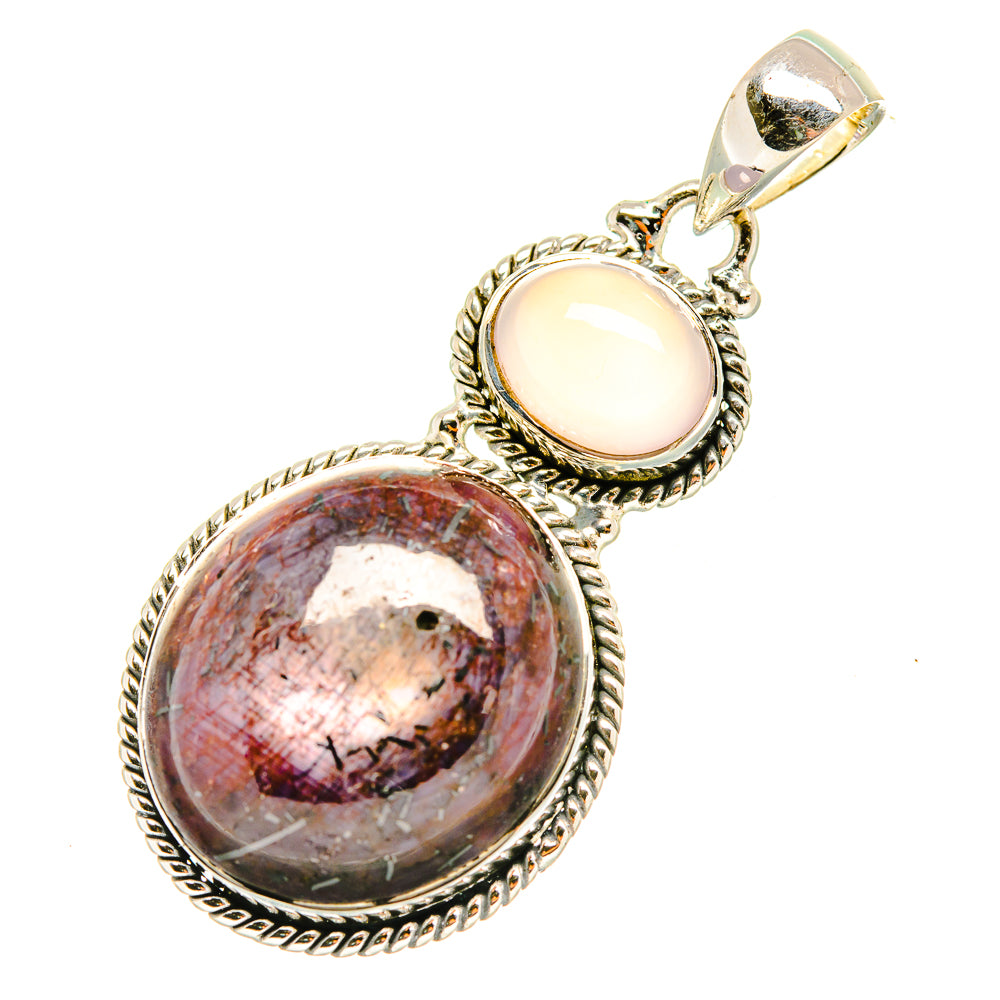 Star Ruby, Rose Quartz Pendants handcrafted by Ana Silver Co - PD6894