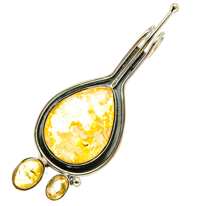 Plume Agate, Citrine Pendants handcrafted by Ana Silver Co - PD6898