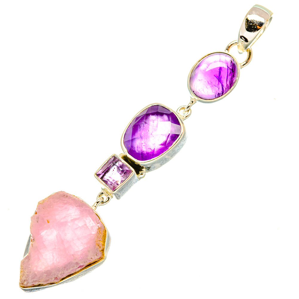 Kunzite, Amethyst Pendants handcrafted by Ana Silver Co - PD6927