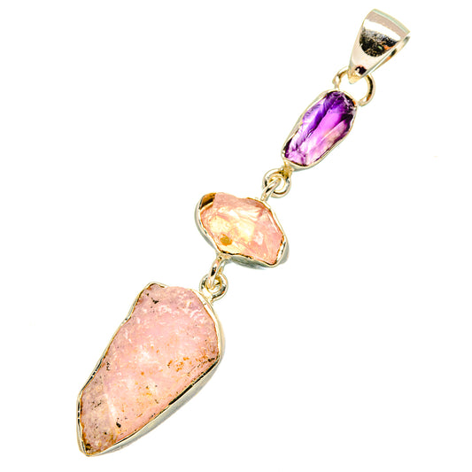 Kunzite, Amethyst Pendants handcrafted by Ana Silver Co - PD6928