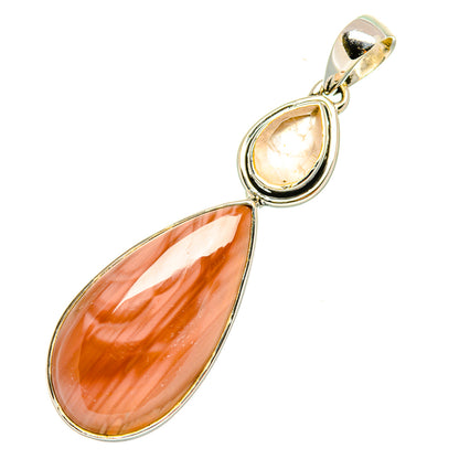 Imperial Jasper, Rose Quartz Pendants handcrafted by Ana Silver Co - PD6935
