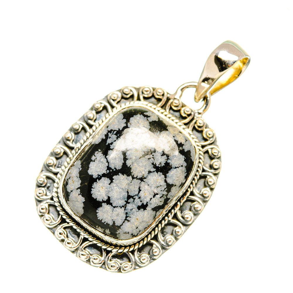 Snowflake Obsidian Pendants handcrafted by Ana Silver Co - PD6941