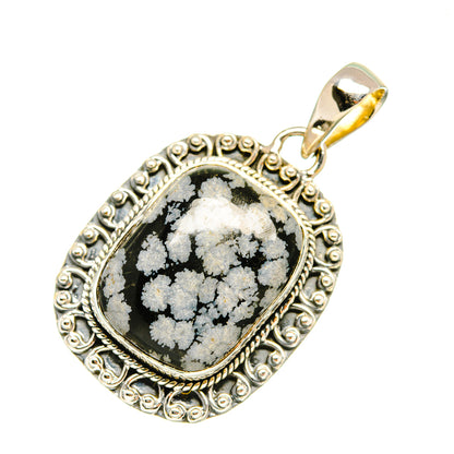 Snowflake Obsidian Pendants handcrafted by Ana Silver Co - PD6941