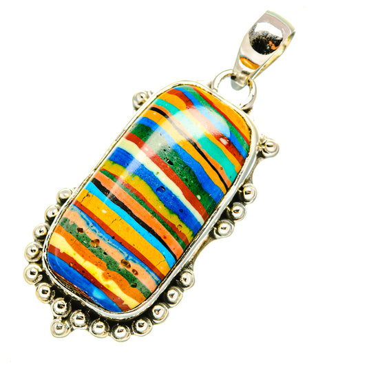 Rainbow Calsilica Pendants handcrafted by Ana Silver Co - PD6970