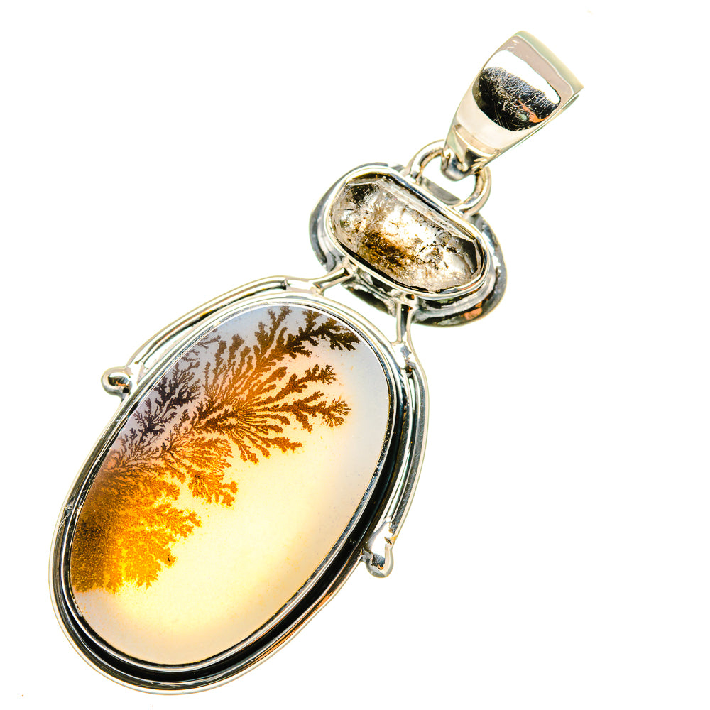 Scenic Dendritic Agate, Herkimer Diamond Pendants handcrafted by Ana Silver Co - PD6974