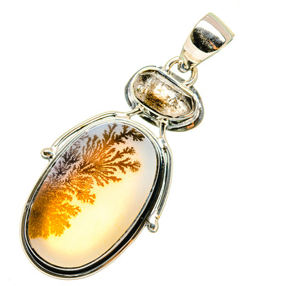 Scenic Dendritic Agate, Herkimer Diamond Pendants handcrafted by Ana Silver Co - PD6974